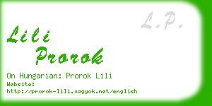 lili prorok business card